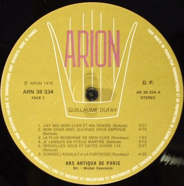 ARION ARN 38 334 - Guillaume Dufay, Ars Antiqua De Paris, Michel - Image 5