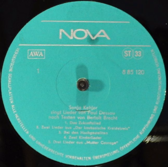 Nova 8 85 120 - Paul Dessau, Sonja Kehler, Bertolt Brecht - Lied - Image 4