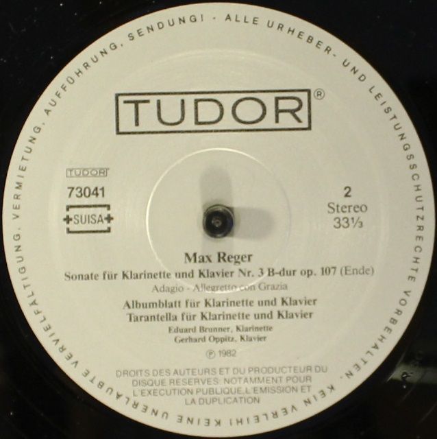 Tudor 724 - Max Reger, Eduard Brunner, Gerhard Oppitz - Sonate N - Image 4