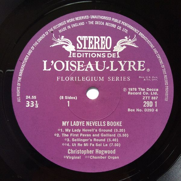 L'Oiseau-Lyre D29D 4 - William Byrd, Christopher Hogwood - My La - Image 2