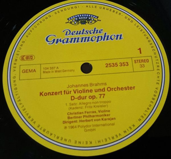 Deutsche Grammophon 2535 353 - Johannes Brahms, Christian Ferras - Image 3