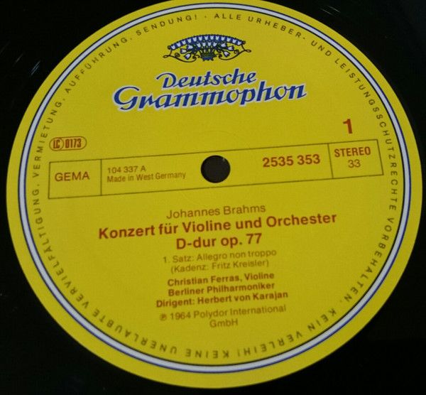 Deutsche Grammophon 2535 353 - Johannes Brahms, Christian Ferras - Image 3