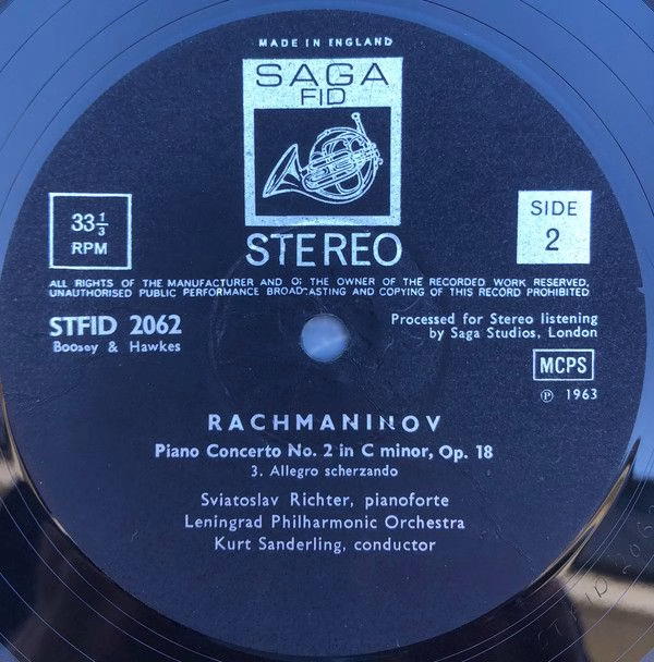 Saga FDY STFDY 2062 - Sviatoslav Richter, Sergei Rachmaninoff, L - Image 3