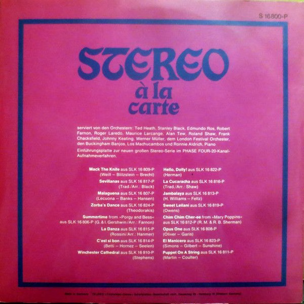 DECCA S 16800-P - Various - Stereo À La Carte - Image 2