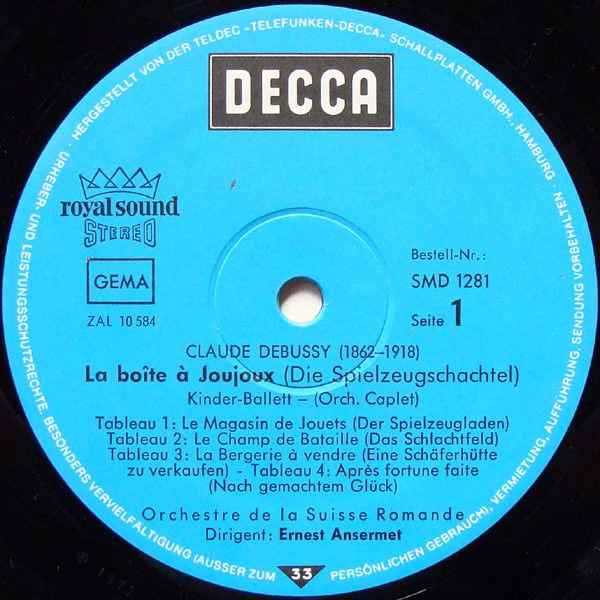 DECCA SMD 1281 - Ernest Ansermet, L'Orchestre De La Suisse Roman - Image 3