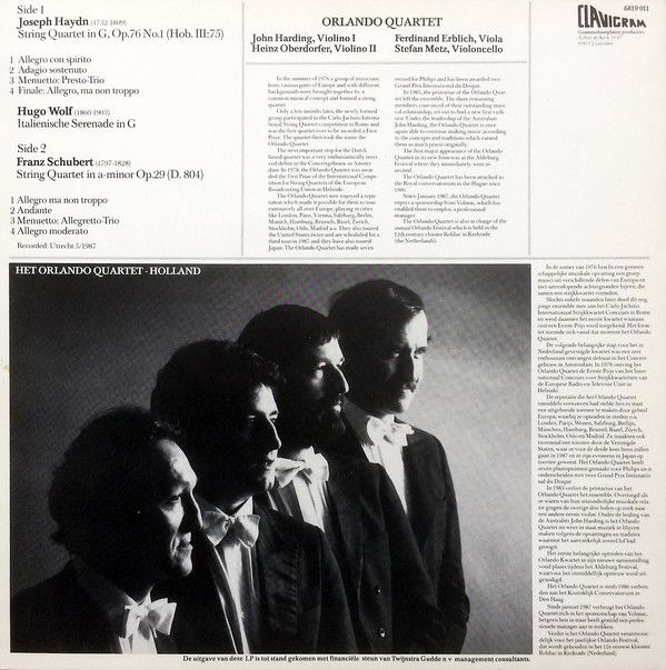 Clavigram 6819 011 - Orlando Quartet, Franz Schubert, Joseph Hay - Image 2