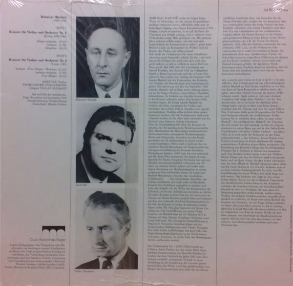 Supraphon 64811 - Bohuslav Martinů, Josef Suk, The Czech Philhar - Image 2