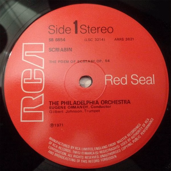 RCA Red Seal SB 6854 - Alexander Scriabin, The Philadelphia Orch - Image 3