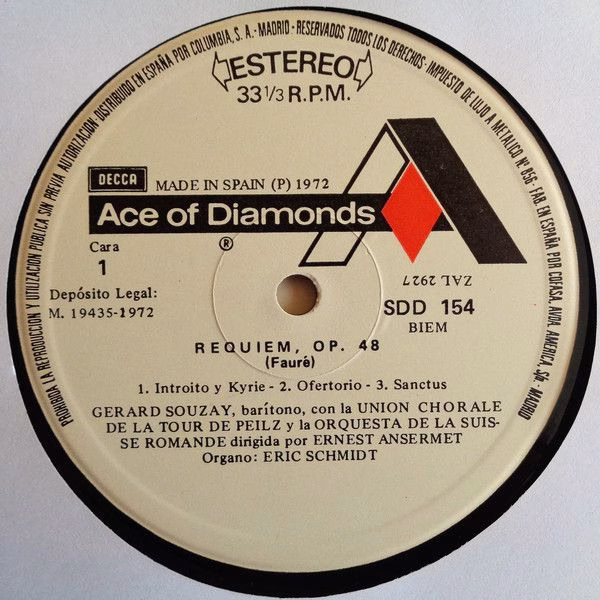 DECCA SDD 154 - Gabriel Fauré, Suzanne Danco, Gérard Souzay, L'U - Image 3