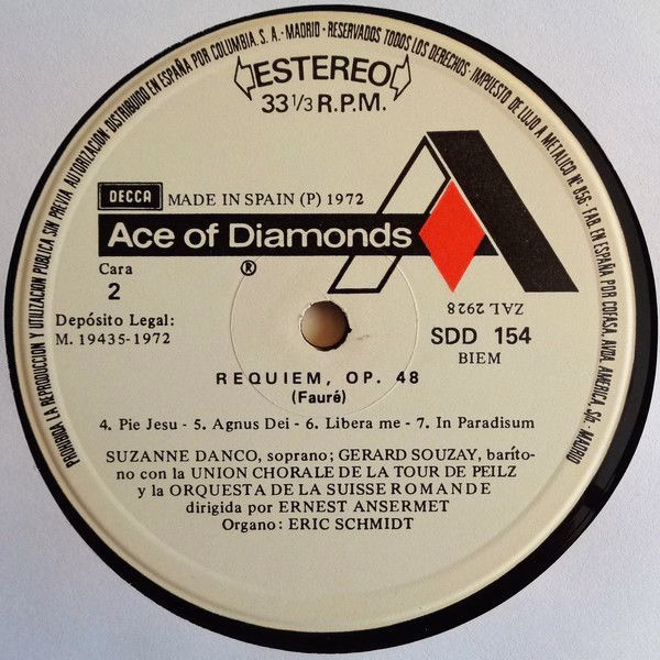 DECCA SDD 154 - Gabriel Fauré, Suzanne Danco, Gérard Souzay, L'U - Image 4
