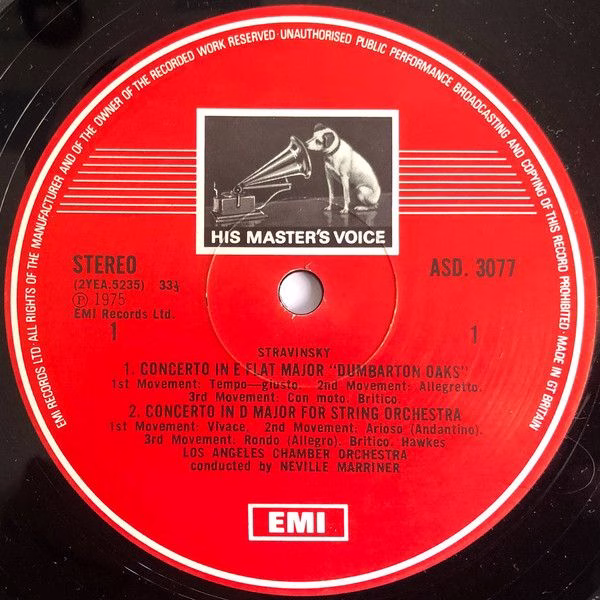 His Master's Voice ASD 3077 - Igor Stravinsky, The Los Angeles C - Image 3