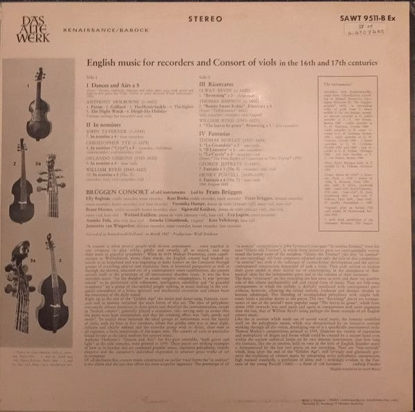 Telefunken SAWT 9511-B Ex - William Byrd, Thomas Morley, Anthony - Image 2