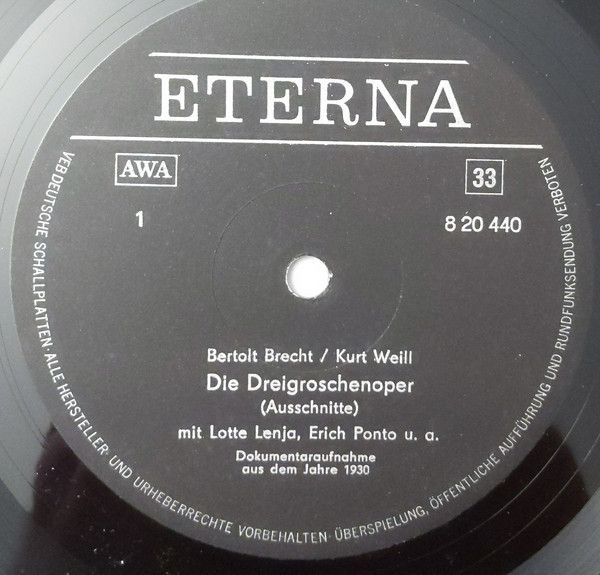 Eterna 8 20 440 - Bertolt Brecht, Kurt Weill - Die Dreigroscheno - Image 3