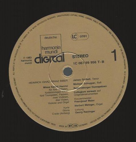Deutsche Harmonia Mundi 1C 067-99 956 T - Heinrich Ignaz Franz B - Image 3