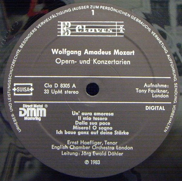 Claves D 8305 - Wolfgang Amadeus Mozart, Ernst Haefliger, Englis - Image 3