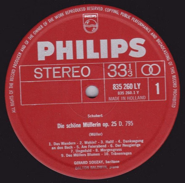 Philips 835 260 LY - Gérard Souzay, Dalton Baldwin, Franz Schube - Image 2