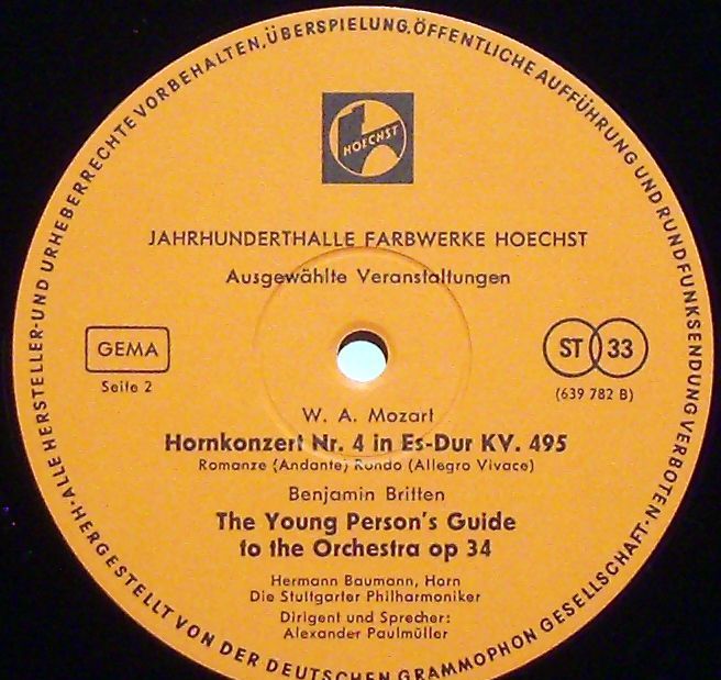 Hoechst 639 782 - Benjamin Britten, Wolfgang Amadeus Mozart, Pyo - Image 3