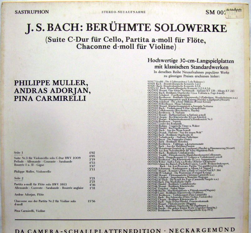 Sastruphon SM 007051 - Johann Sebastian Bach, Philippe Muller, A - Image 2