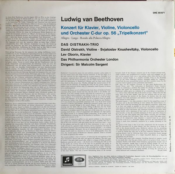 Columbia SMC 80 871 - Ludwig Van Beethoven, David Oistrakh Trio, - Image 3