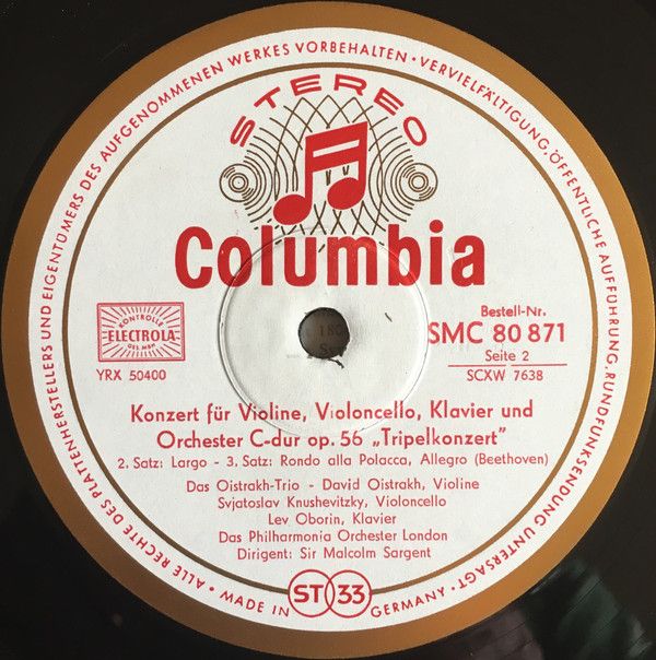 Columbia SMC 80 871 - Ludwig Van Beethoven, David Oistrakh Trio, - Image 7