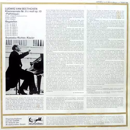 Eurodisc 74 597 MK - Ludwig van Beethoven, Sviatoslav Richter - - Image 2