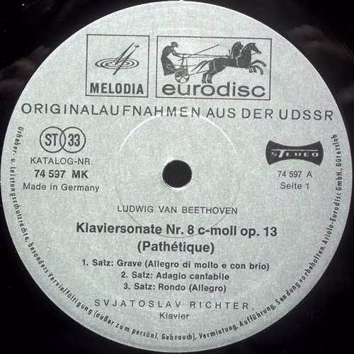 Eurodisc 74 597 MK - Ludwig van Beethoven, Sviatoslav Richter - - Image 3