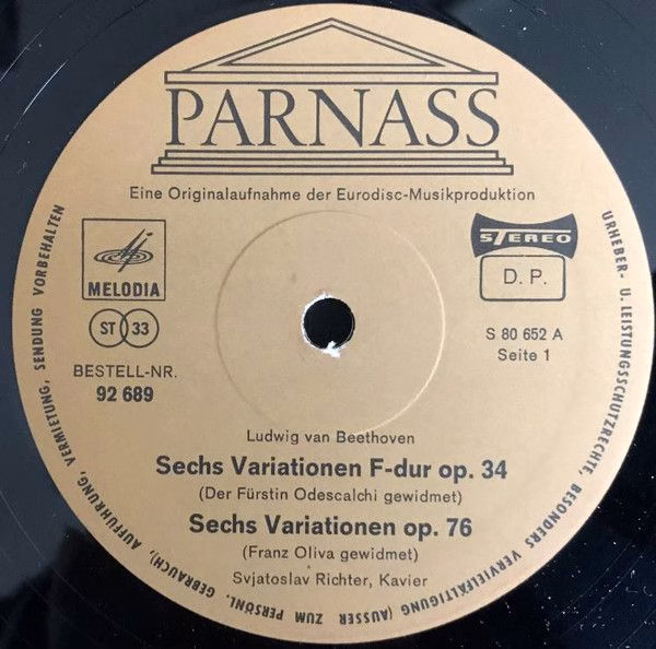 Melodia / Parnass 92 689 - Ludwig van Beethoven, Sviatoslav Rich - Image 4