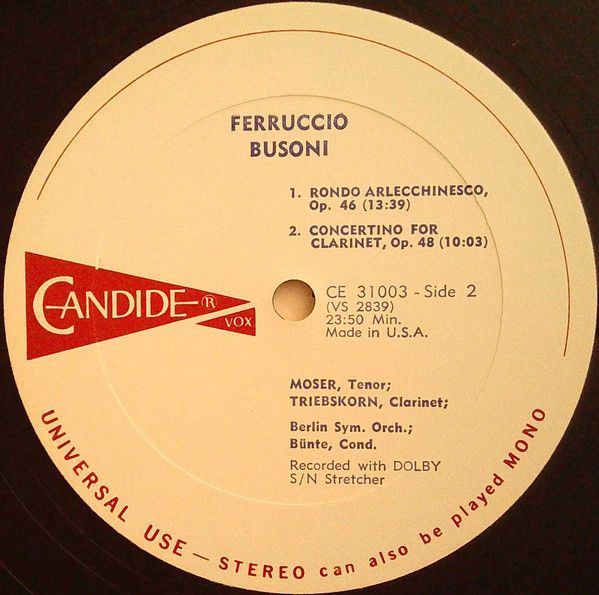 Candide CE 31003 - Ferruccio Busoni - Busoni - Image 2