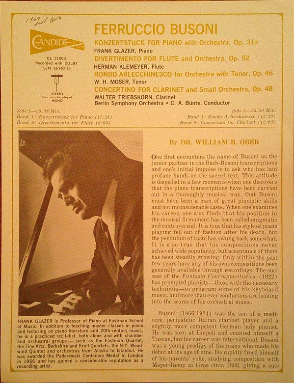 Candide CE 31003 - Ferruccio Busoni - Busoni - Image 3