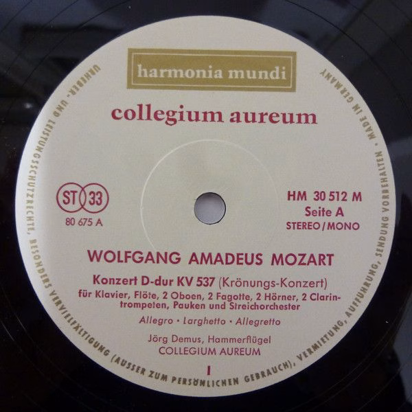 Harmonia Mundi HM 30 512 M - Wolfgang Amadeus Mozart, Jörg Demus - Image 2