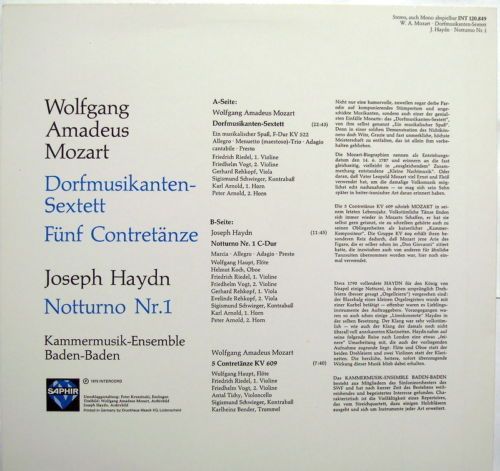 Saphir INT 120.849 - Wolfgang Amadeus Mozart, Joseph Haydn, Kamm - Image 2
