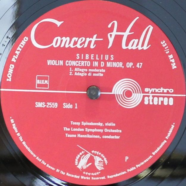 Concert Hall SMS-2559 - Jean Sibelius - Violin Concerto In D Min - Image 3