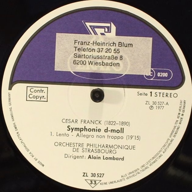 Erato ZL 30527 - César Franck, Orchestre Philharmonique De Stras - Image 3