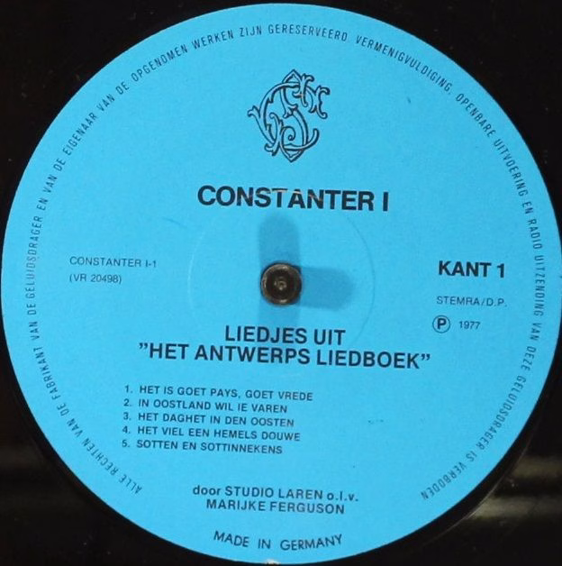 Stichting Constanter Constanter 1 - Studio Laren - Liedjes Uit " - Image 3