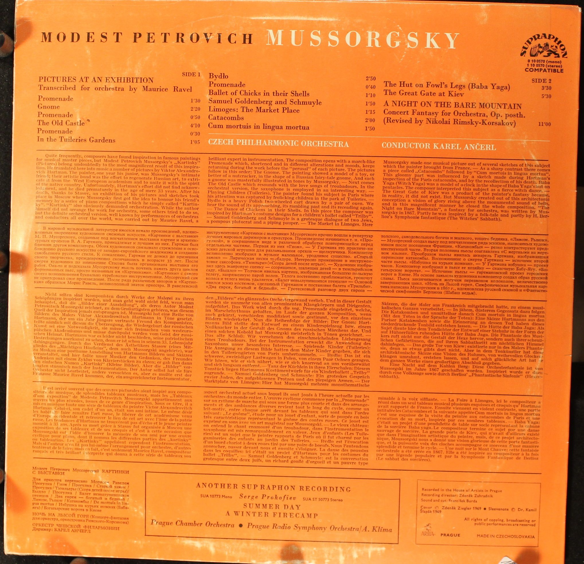 Supraphon 1 10 0570 - Modest Mussorgsky, The Czech Philharmonic - Image 2