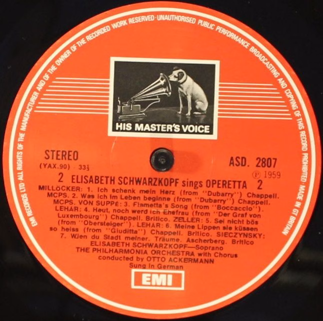 His Master's Voice ASD 2807 - Elisabeth Schwarzkopf, Philharmoni - Image 4