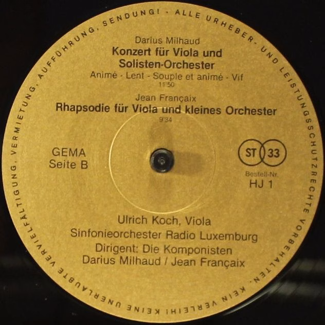 Not On Label H J 1 - Béla Bartók, Darius Milhaud, Jean Françaix, - Image 4