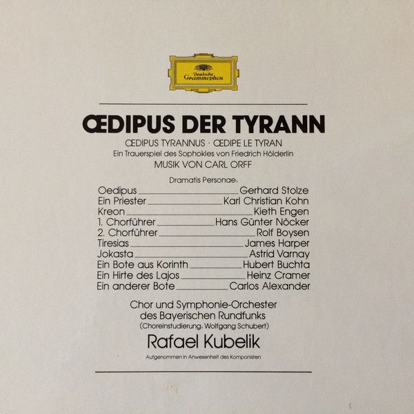 Deutsche Grammophon 2740 227 - Carl Orff - Oedipus Der Tyrann - Image 2