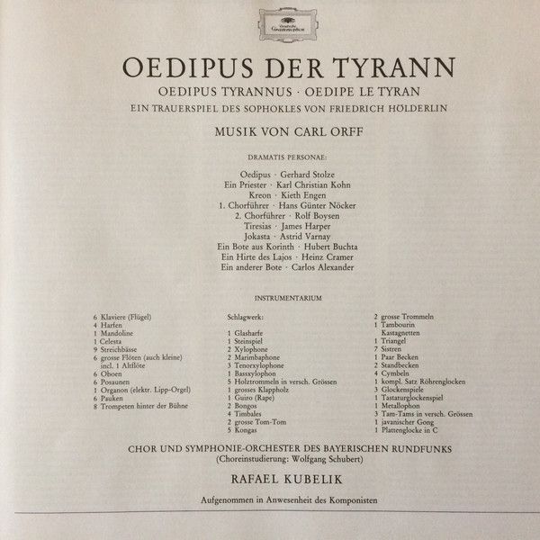 Deutsche Grammophon 2740 227 - Carl Orff - Oedipus Der Tyrann - Image 4