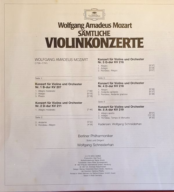 Deutsche Grammophon 410 928-1 - Wolfgang Amadeus Mozart, Wolfgan - Image 3