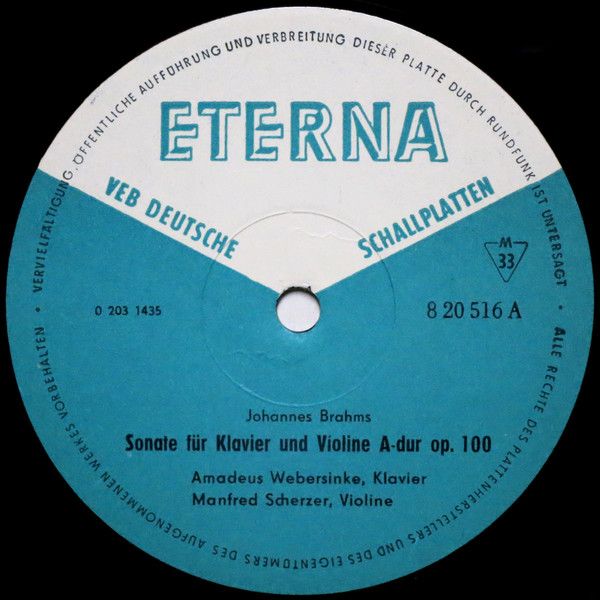Eterna 8 20 516 - Johannes Brahms - Sonate Für Klavier Und Violi - Image 3
