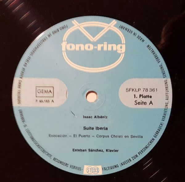 Fono-Ring SFKLP 78 361 - Isaac Albéniz, Esteban Sanchez - Suite - Image 6