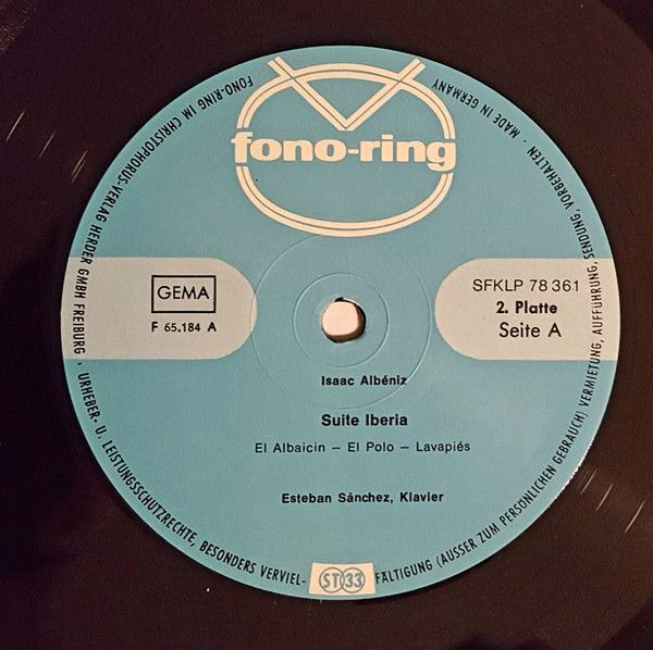 Fono-Ring SFKLP 78 361 - Isaac Albéniz, Esteban Sanchez - Suite - Image 8