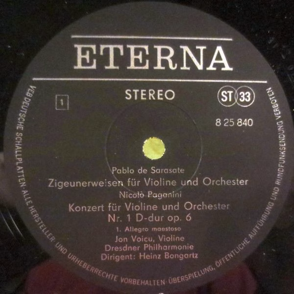 Eterna 8 25 840 - Pablo de Sarasate, Niccolò Paganini, Ion Voicu - Image 3