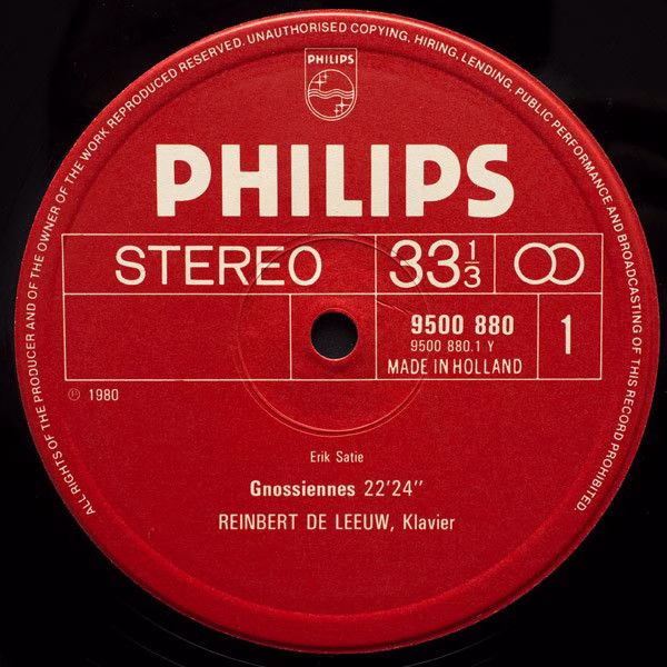 Philips 9500 880 - Erik Satie, Reinbert de Leeuw - Early Piano W - Image 9