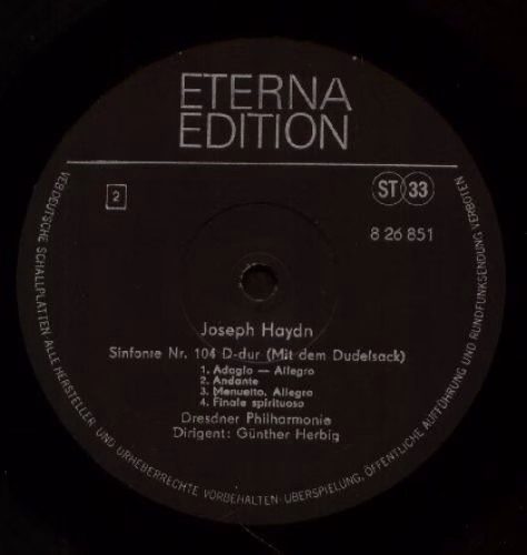 Eterna 8 26 851 - Joseph Haydn, Dresdner Philharmonie, Günther H - Image 4