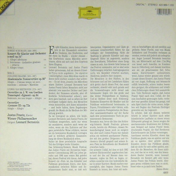 Deutsche Grammophon 423 989-1 G Q - Robert Schumann, Johannes Br - Image 2
