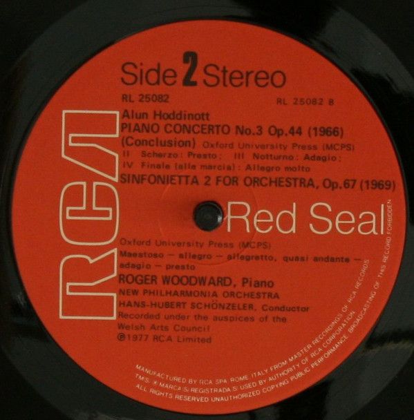 RCA Red Seal RL 25082 - Alun Hoddinott, Roger Woodward, New Phil - Image 8