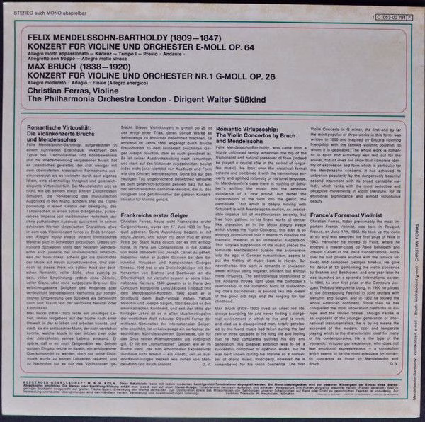 His Master's Voice 1C 053-00791 - Felix Mendelssohn-Bartholdy, M - Image 4