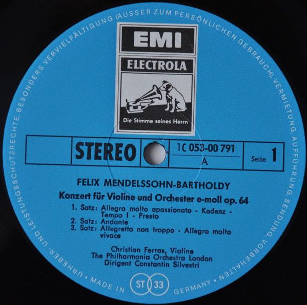 His Master's Voice 1C 053-00791 - Felix Mendelssohn-Bartholdy, M - Image 6